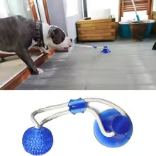 Interactive Dog Chew Toy with Suction Cup, TPR Ball & Rope