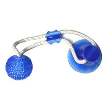 Interactive Dog Chew Toy with Suction Cup, TPR Ball & Rope
