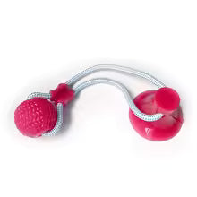 Interactive Dog Chew Toy with Suction Cup, TPR Ball & Rope
