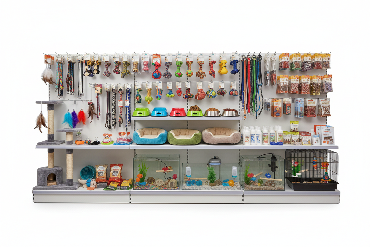 generate image of wide range of pet products 